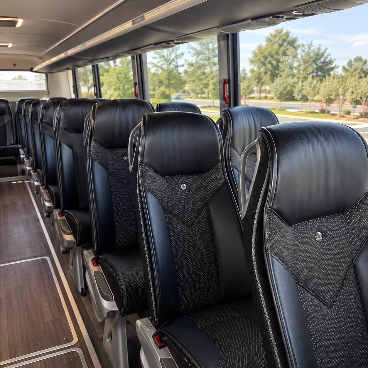 topeka 45 passenger charter bus interior