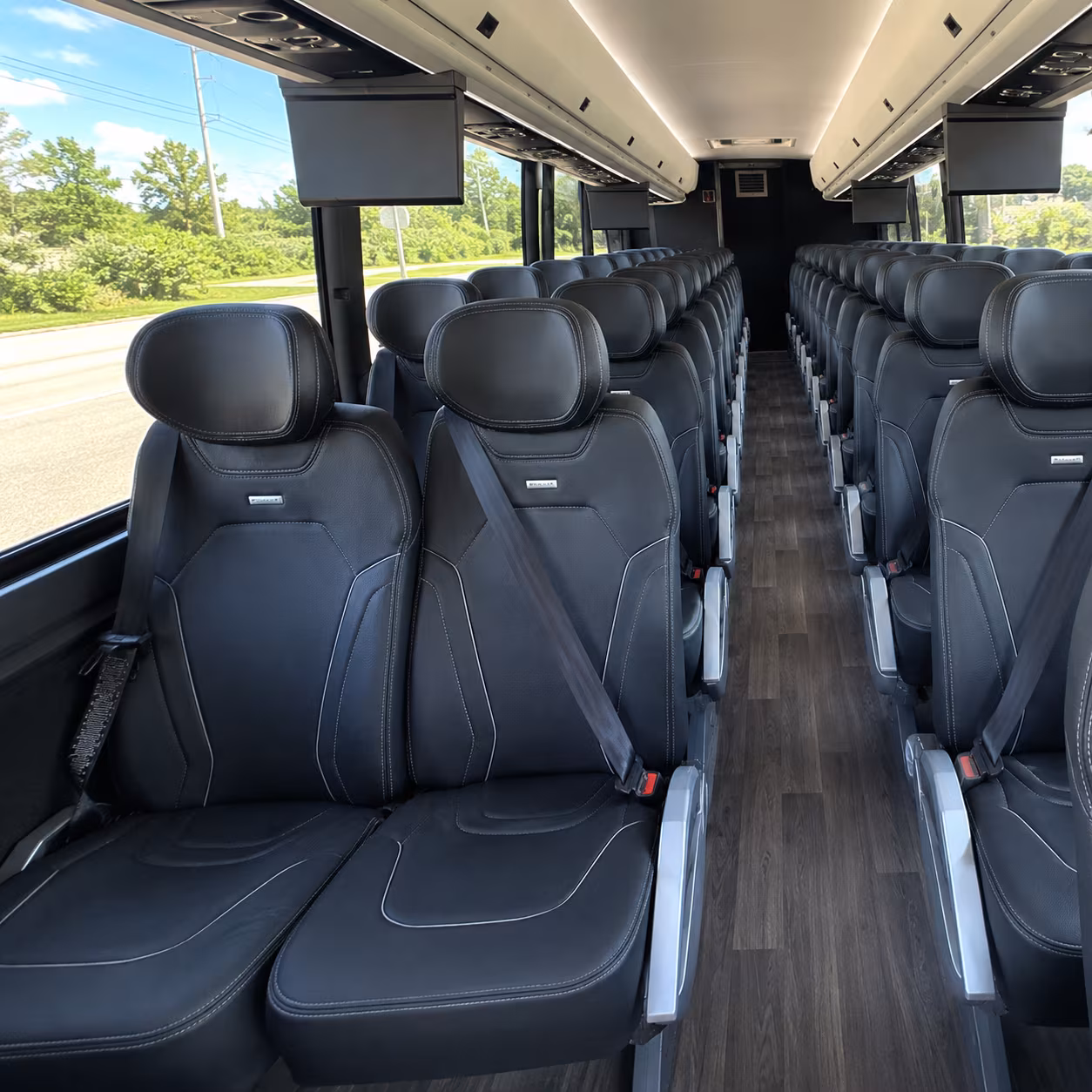 topeka 47 passenger charter bus inside
