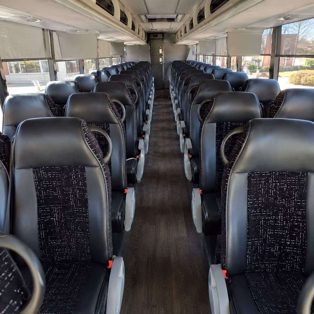 topeka 54 passenger charter bus inside